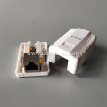 Shielded CAT6 single port keystone surface mount box